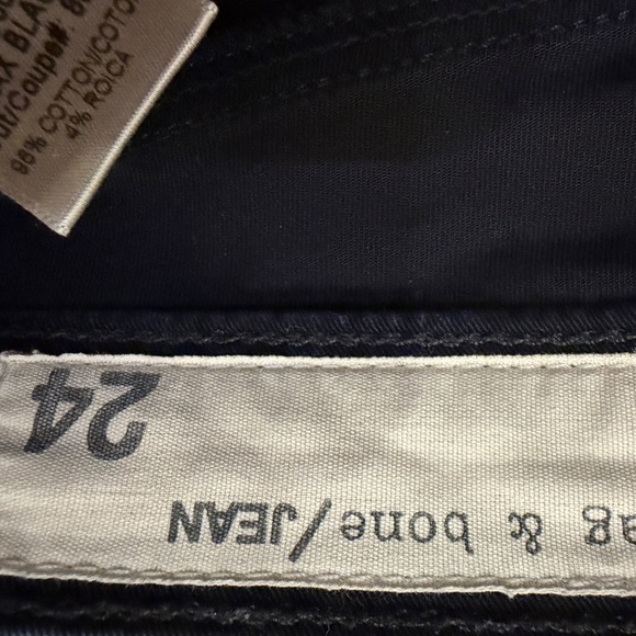 rag & bone Black Skinny Moto Jeans with Zipper Pockets Women’s Sz 24 - Picture 8 of 11